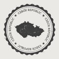 Czech Republic hipster round rubber stamp with.