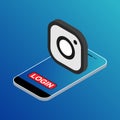 Czech Republic, Humpolec - January 2, 2021: Instagram editorial icon on mobile. Social media network vector illustration