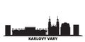 Czech Republic, Karlovy Vary city skyline isolated vector illustration. Czech Republic, Karlovy Vary travel black
