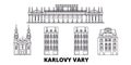 Czech Republic, Karlovy Vary line travel skyline set. Czech Republic, Karlovy Vary outline city vector illustration