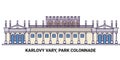 Czech Republic, Karlovy Vary, Park Colonnade, travel landmark vector illustration
