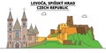 Czech Republic , Levoca, Spissky Hrad , travel skyline vector illustration.