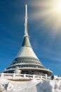 Czech Republic - Liberec - transmitter Jested in winter - beautiful sunny day Royalty Free Stock Photo