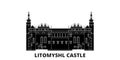 Czech Republic, Litomysl Castle flat travel skyline set. Czech Republic, Litomysl Castle black city vector illustration