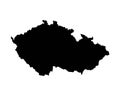 Czech Republic Map. Czechia Country Map. Bohemia Black and White National Outline Geography Border Boundary Shape Territory EPS Ve