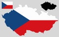 Czech Republic map and flag vector Royalty Free Stock Photo