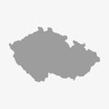 Czech Republic map in gray on a white background Royalty Free Stock Photo