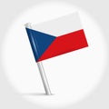 Czech Republic map pin flag. 3D realistic vector illustration Royalty Free Stock Photo