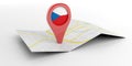 Czech republic map pointer on white background. 3d illustration Royalty Free Stock Photo