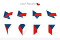 Czech Republic national flag collection, eight versions of Czech Republic vector flags Royalty Free Stock Photo