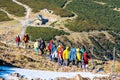 CZECH REPUBLIC - OCTOBER 12, 2019: Tourist track to the summit of Snezka - the highest mountain of Czech Republic