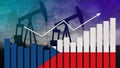 Czech Republic oil industry concept. Economic crisis, increased prices, fuel default. Oil wells, stock market, exchange economy