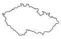 Czech Republic outline map vector illustration