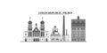 Czech Republic, Pilsen city skyline isolated vector illustration, icons