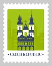 Czech republic postal mark or card with sight