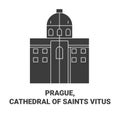 Czech Republic, Prague, Cathedral Of Saints Vitus travel landmark vector illustration