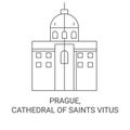 Czech Republic, Prague, Cathedral Of Saints Vitus travel landmark vector illustration