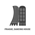 Czech Republic, Prague, Dancing House, travel landmark vector illustration