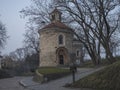 Czech Republic, Prague, February 23, 2021: St. Martin Rotunda in Vysehrad Upper castle fort, the oldest Romanesque