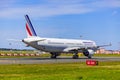 Landing and Arrivals on Vaclav Havel airport, Prague, Air France Airbus A321-212 from behind