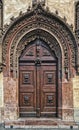 Czech Republic. Prague. A magnificent late Gothic door serves as the main entrance to the Old Town Hall Royalty Free Stock Photo