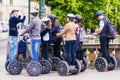 CZECH REPUBLIC, PRAGUE - MAY 21, 2016:a tour guide leads a grou Royalty Free Stock Photo