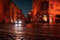 Czech Republic, Prague, Old Town Square, Nigh city center illumination. Downtown area Evening lights. Royalty Free Stock Photo