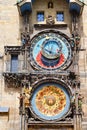 Czech Republic. Prague. Prague Orloj, a medieval astronomical clock mounted on the Old Town Hall Royalty Free Stock Photo