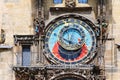 Czech Republic. Prague. Prague Orloj, a medieval astronomical clock mounted on the Old Town Hall Royalty Free Stock Photo