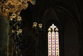 Czech Republic, Prague - September 21, 2017: Antique vintage Candle Stand in cathollic church