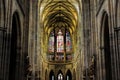 Czech Republic, Prague - September 21, 2017: Beautiful interior of the St Vitus Cathedral in Prague