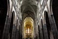 Czech Republic, Prague - September 21, 2017: Beautiful interior of the St Vitus Cathedral in Prague