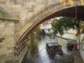 Czech Republic, Prague, September 8, 2018: Certovka river, Devil`s Channel, also called Little Prague Venice between Kampa island Royalty Free Stock Photo