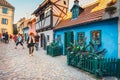 Little houses on Golden street, Hrandcany Castle in Prague, Czech Republic