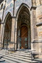 Czech Republic. Prague. St. Vitus Cathedral. Gothic style, 14th century. Golden Gate decorated with Venetian mosaics by Niccoletto Royalty Free Stock Photo