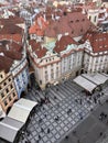 Czech Republic, Prague. View of the roofs of the city