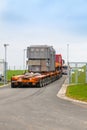 CZECH REPUBLIC, PRESTICE, 11 NOVEMBER, 2014:Transport of heavy, oversized loads and construction machinery Royalty Free Stock Photo