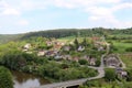 Czech Republic, River Sazava and the village to the east of Cesky Sternberk Castle. Royalty Free Stock Photo