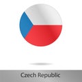 Czech Republic round icon with shadow