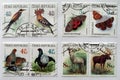 Czech Republic stamps with animals Royalty Free Stock Photo