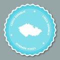 Czech Republic sticker flat design. Royalty Free Stock Photo