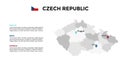 Czech Republic vector map infographic template. Slide presentation. Global business marketing concept. Color Europe Royalty Free Stock Photo