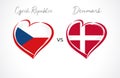 Czech Republic vs Denmark flag emblem