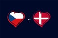 Czech Republic vs Denmark, flag emblems