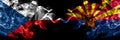 Czech Republic, Czech vs United States of America, America, US, USA, American, Arizona, Arizonan smoky mystic flags placed side by