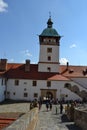 Czech, Romanesque architecture, tourism, castle Bouzov, Olomouc, beautiful view, antiquary, noble family, Royalty Free Stock Photo