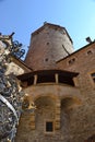 Czech, Romanesque architecture, tourism, castle Bouzov, Olomouc, beautiful view, antiquary, noble family, Royalty Free Stock Photo