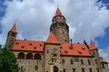 Czech, Romanesque architecture, tourism, castle Bouzov, Olomouc, beautiful view, antiquary, noble family, Royalty Free Stock Photo