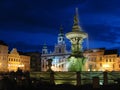 Czech square in blue hour Royalty Free Stock Photo