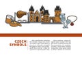 Czech symbols informative Internet banner with sample text